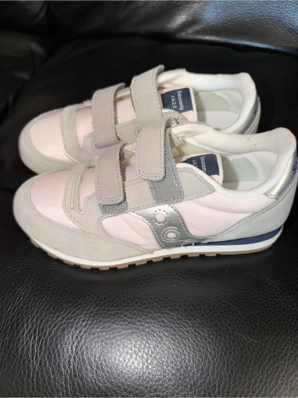 Saucony Jazz Kids' Pink & Gray Velcro Sneakers